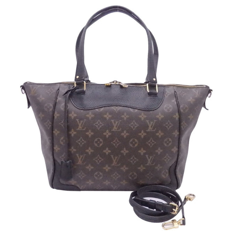 Louis Vuitton 2way Bag Monogram Estrella Brown Black Canvas Leather Handbag Shoulder Ladies