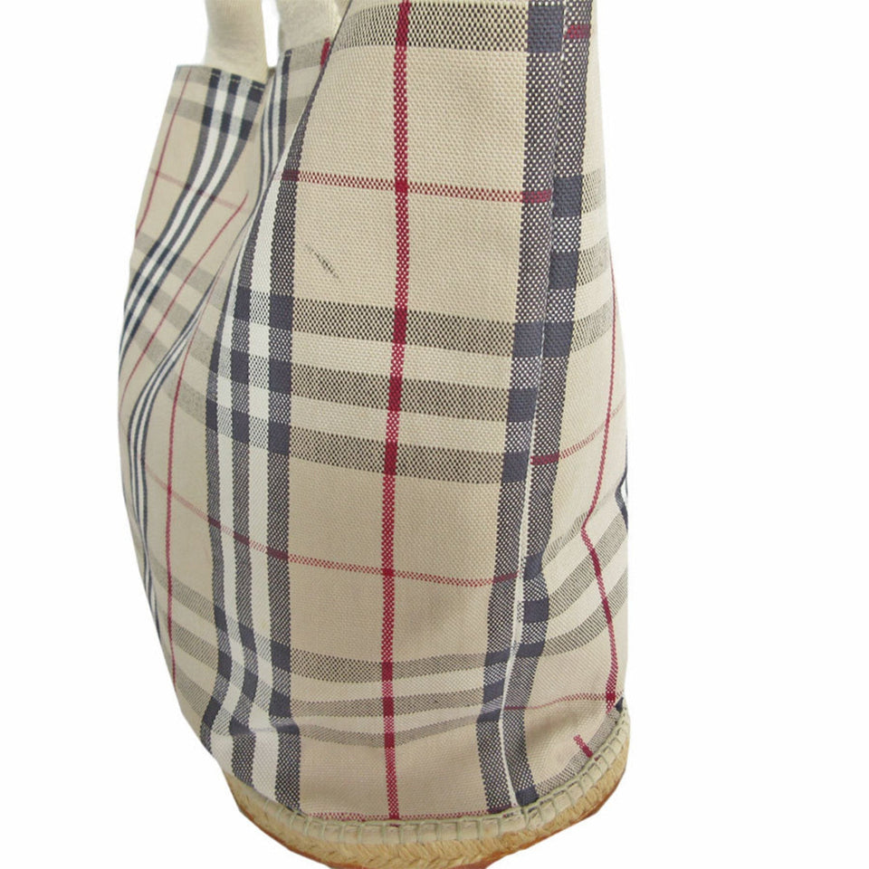Burberry Beige Multi-Color Canvas Rubber Handbag Tote Bag ( )