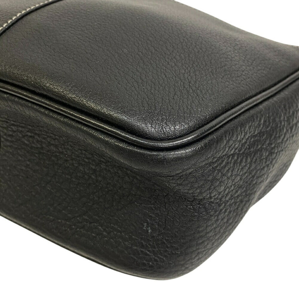 Burberry Burberrys Black Leather Shoulder Bag ( )