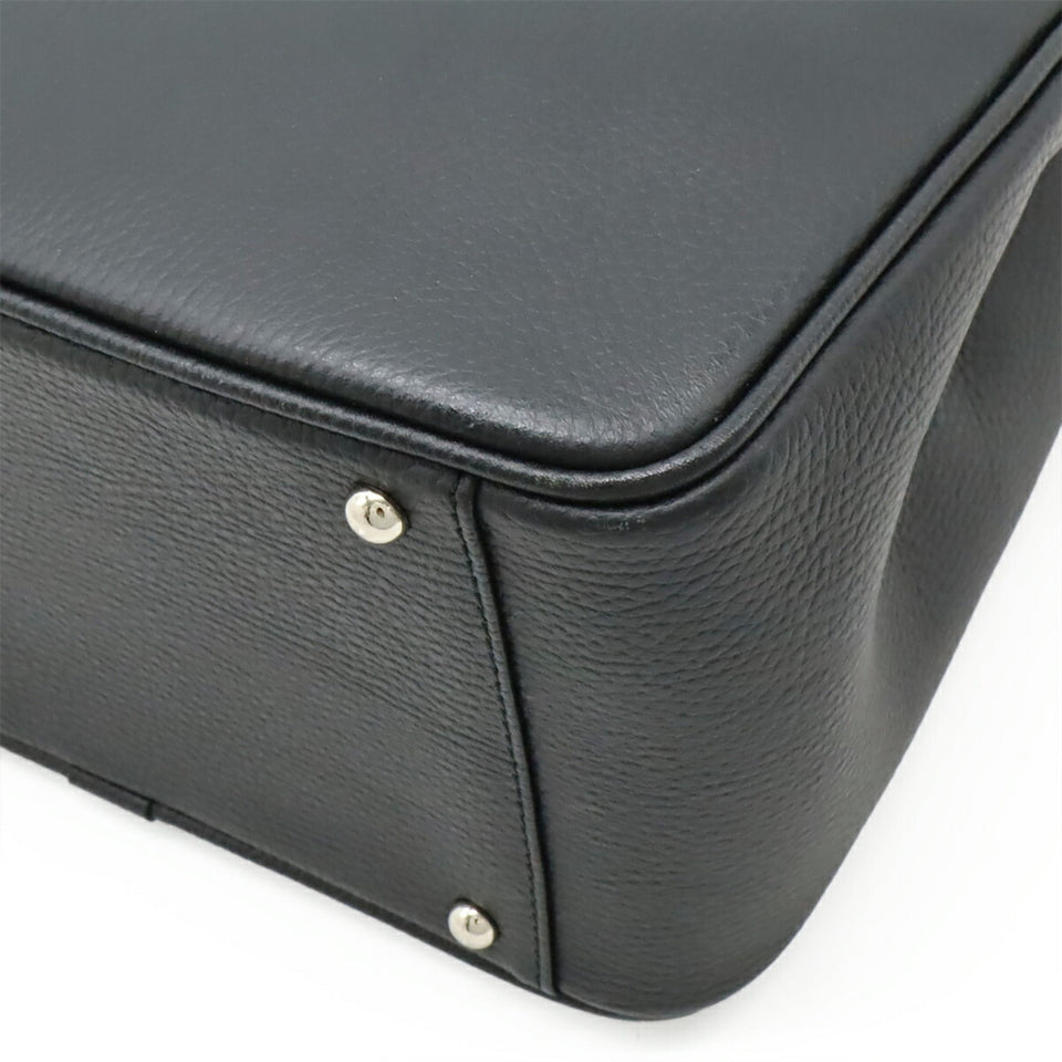Burberry Black Leather Handbag Tote Bag ( )