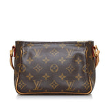 Louis Vuitton Monogram Vibasite PM Shoulder Bag Brown PVC Leather Ladies