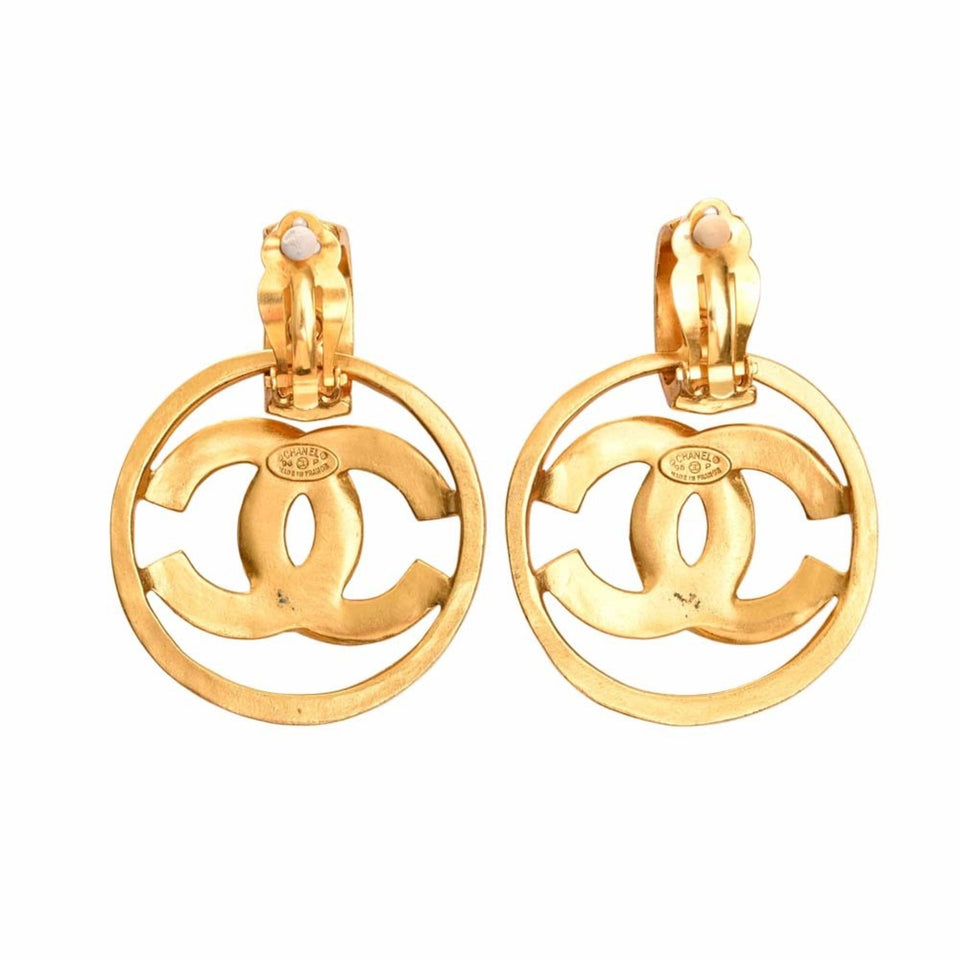Chanel Cocomark Gold Circle Clip Earrings – Bags Junction