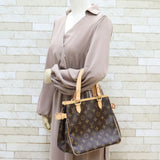 Louis Vuitton Handbag Monogram Batignolles Brown Women's Canvas