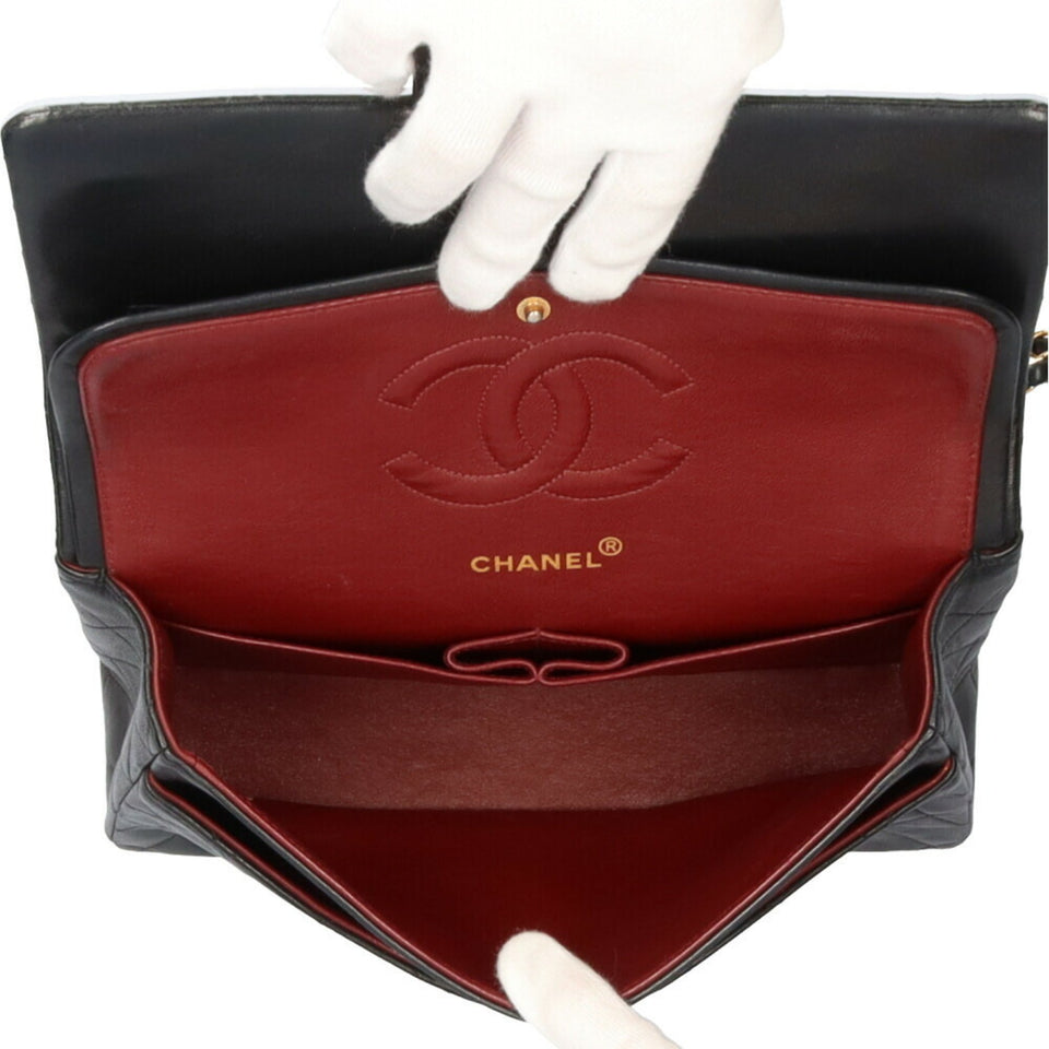 Chanel Black Lambskin Matelassé Chain Shoulder Bag – Bags Junction