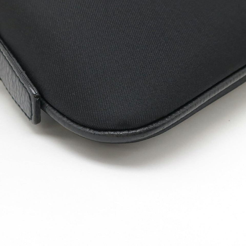 Burberry Beige Black Nylon Canvas Shoulder Bag ( )