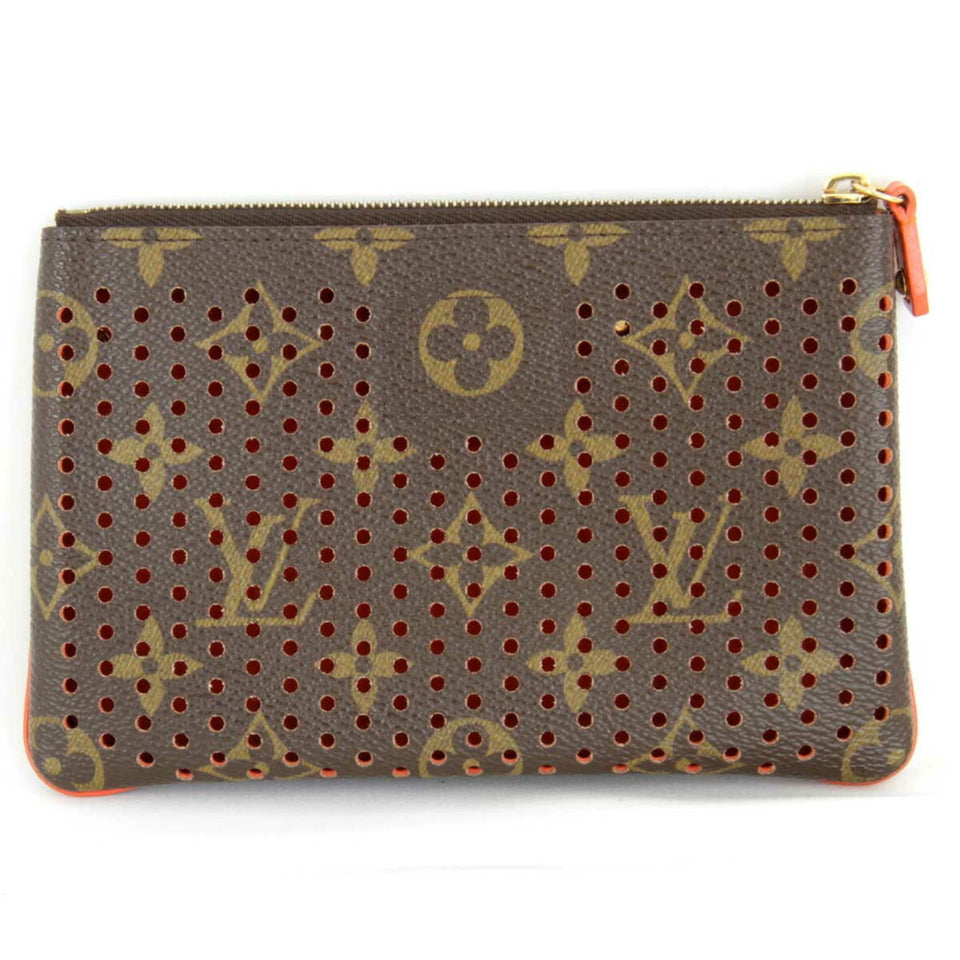 Louis Vuitton Pochette Plat Pouch Monogram Perfo Women's Clutch