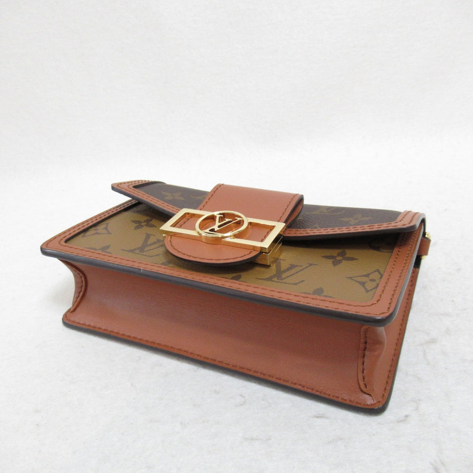 Louis Vuitton Portefeiulle Dauphine Shoulder Bag Brown Monogram Reverse PVC coated canvas