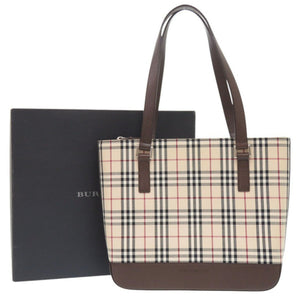 Burberry Beige Brown Canvas Handbag ( )