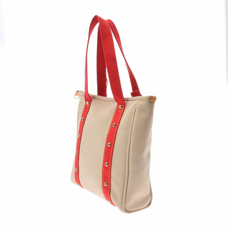 Louis Vuitton Antigua Hippo MM Beige Women's Cotton Canvas Handbag