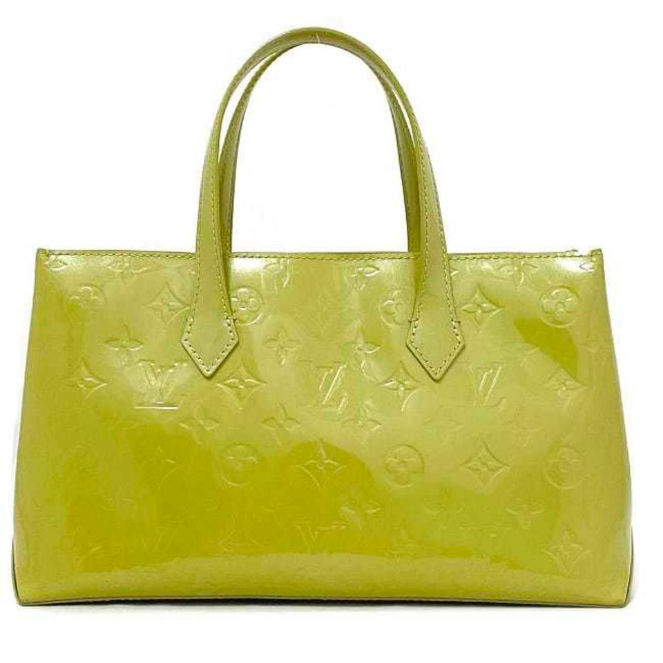 Louis Vuitton Handbag Wilshire PM Yellow Green Monogram Vernis Patent Leather M049 Embossed Enamel LV