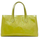 Louis Vuitton Handbag Wilshire PM Yellow Green Monogram Vernis Patent Leather M049 Embossed Enamel LV