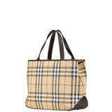 Burberry Beige Brown Pvc Leather Handbag Tote Bag ( )