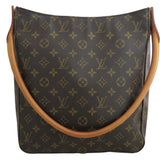 Louis Vuitton Bag Monogram Looping MM Brown x Gold Hardware Canvas Shoulder One Women's