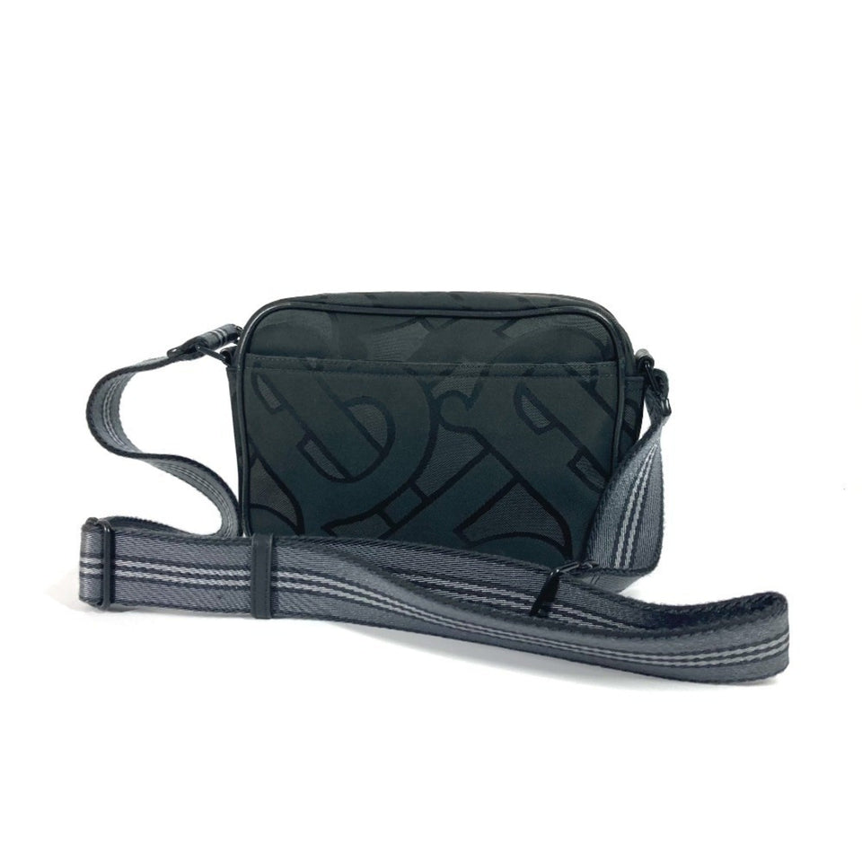 Burberry Black Gray Nylon Canvas Pochette Shoulder Bag ( )