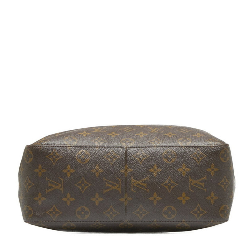 Louis Vuitton Monogram Looping GM Shoulder Bag Handbag Brown PVC Leather Ladies