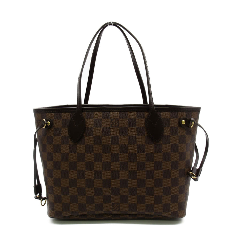 Louis Vuitton Neverfull PM Tote Bag Brown Ebene Damier PVC coated canvas