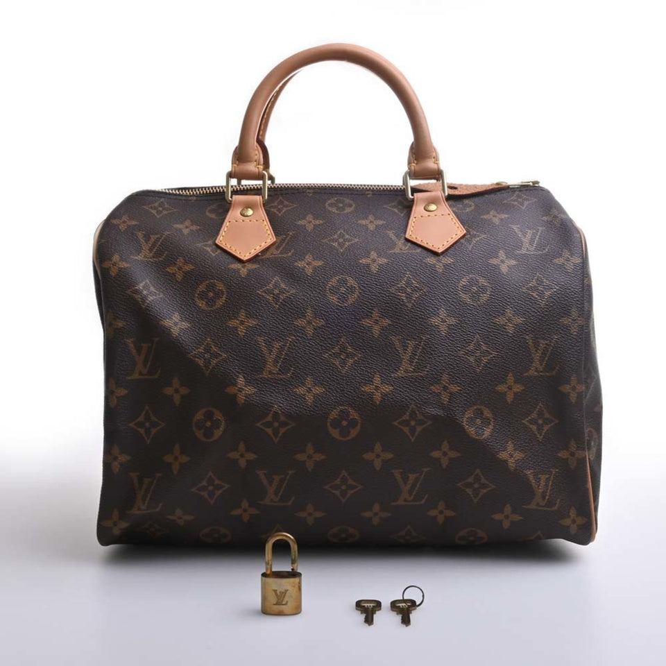Louis Vuitton Monogram Handbag Boston Bag Brown Women's