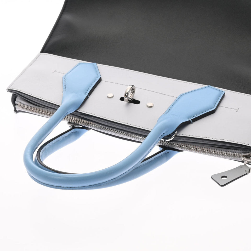 Louis Vuitton City Steamer MM Black Gray Blue Ladies Calf Bag