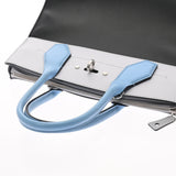 Louis Vuitton City Steamer MM Black Gray Blue Ladies Calf Bag
