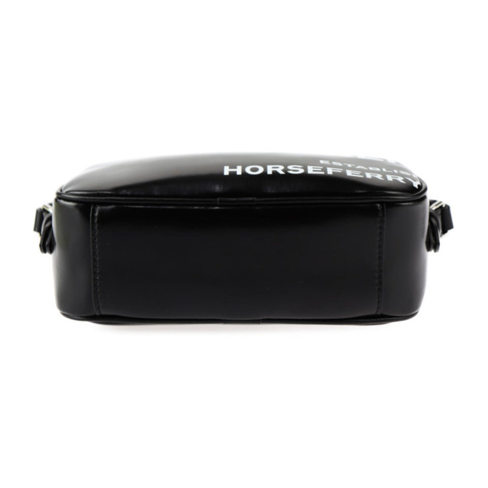 Burberry Black White Coated Canvas Leather Pochette Pouch Shoulder Bag ( )