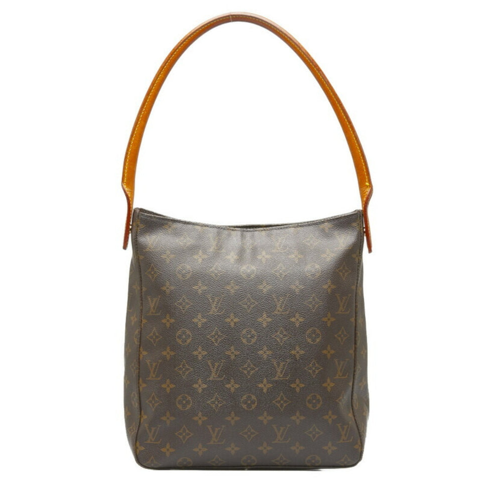 Louis Vuitton Monogram Looping GM Shoulder Bag Handbag Brown PVC Leather Ladies