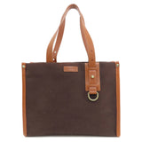 Burberry Dark Brown Canvas Tote Bag ( )