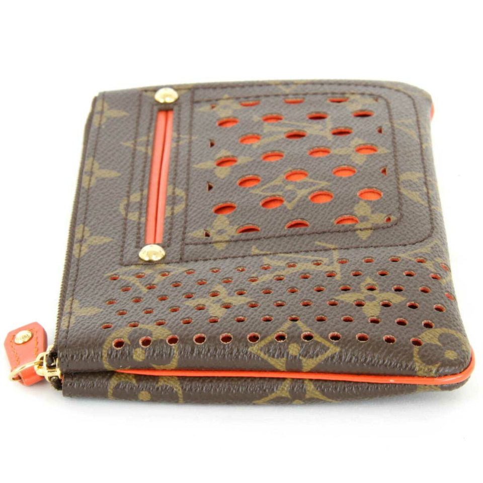 Louis Vuitton Pochette Plat Pouch Monogram Perfo Women's Clutch