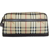 Burberry Beige Multi-Color Pvc Leather Clutch Bag ( )