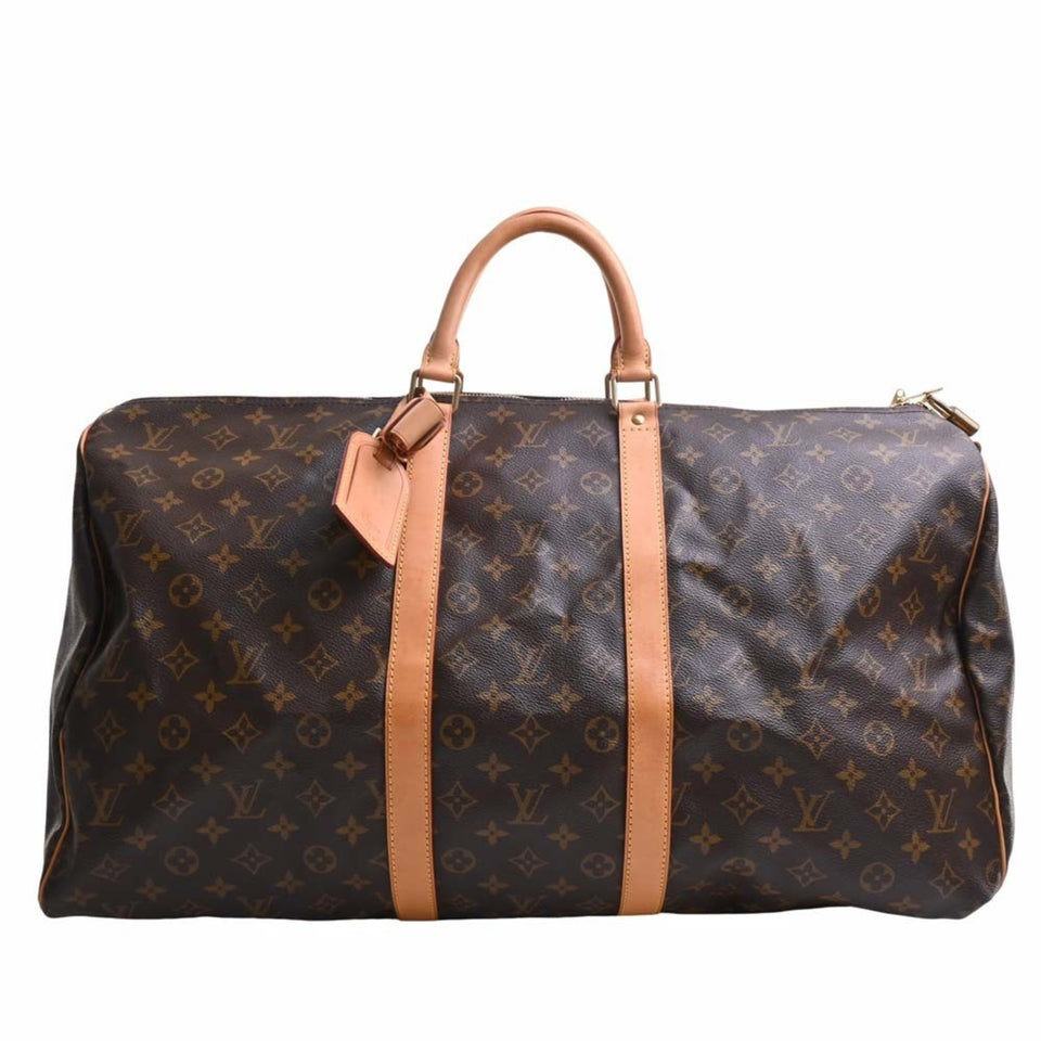 Louis Vuitton Monogram Keepall Bandouliere 55 Handbag Boston Bag Brown Women's