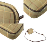 Burberry Burberrys Beige Brown Khaki Canvas Leather Shoulder Bag ( )