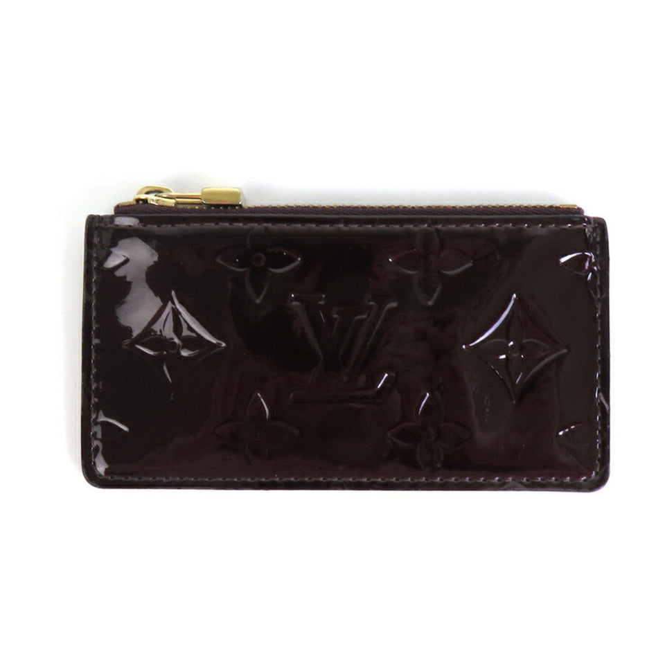 Louis Vuitton coin case key monogram verni pochette cre patent leather amaranto gold unisex Clutch