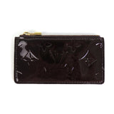 Louis Vuitton coin case key monogram verni pochette cre patent leather amaranto gold unisex Clutch