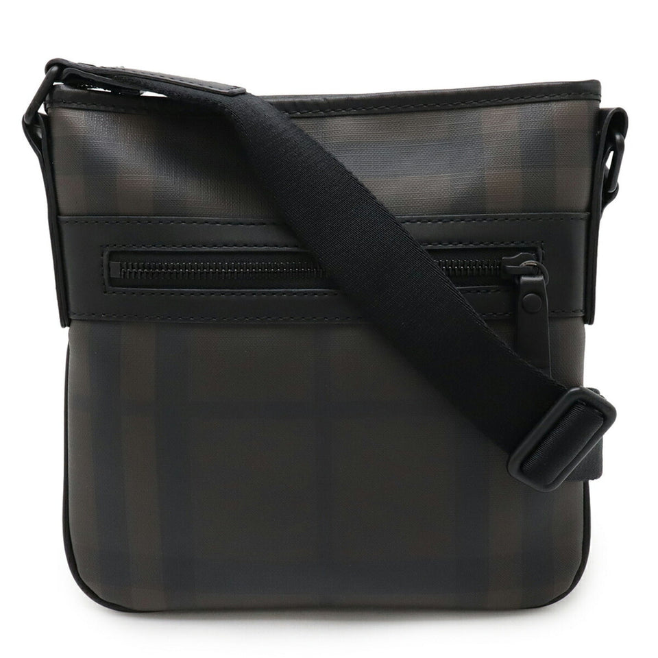 Burberry Black Brown Khaki Brown Pvc Shoulder Bag ( )
