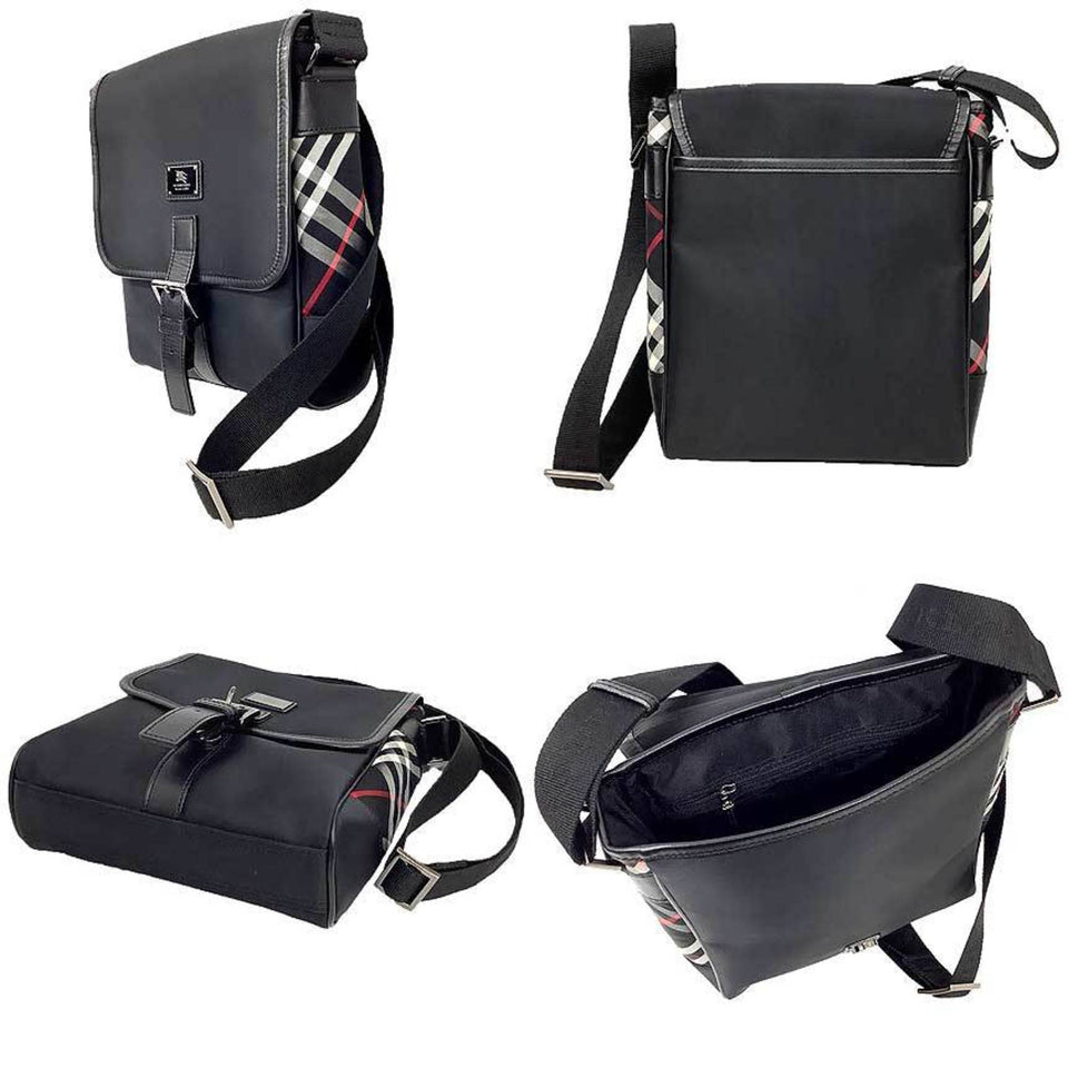 Burberry Black Nylon Leather Shoulder Bag ( )