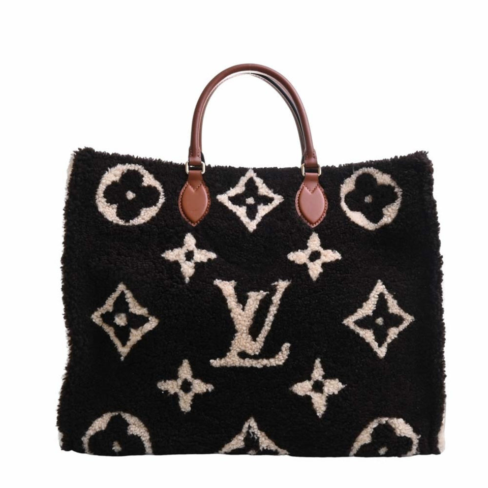Louis Vuitton Monogram Teddy On the Go GM Handbag Brown/Ivory Women's