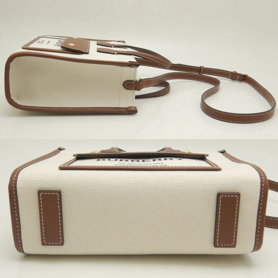Burberry Canvas Leather Tote Bag ( )