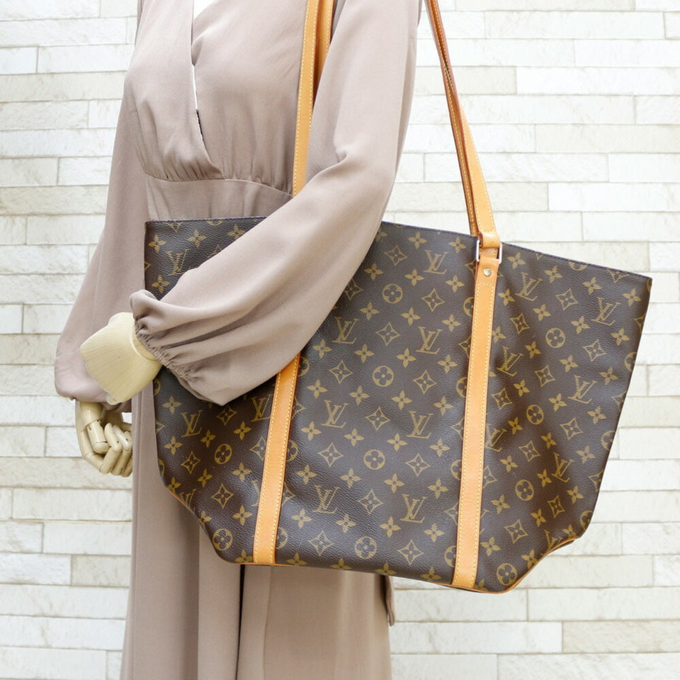 Louis Vuitton Handbag Monogram Louis Vuitton Sack Brown Women's Canvas
