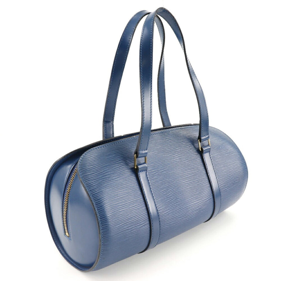 Louis Vuitton Soufflot HandBag Epi Leather Toledo Blue Made in 1995 Zipper Women's