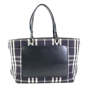 Burberry Black Canvas Leather Handbag ( )