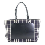 Burberry Black Canvas Leather Handbag ( )