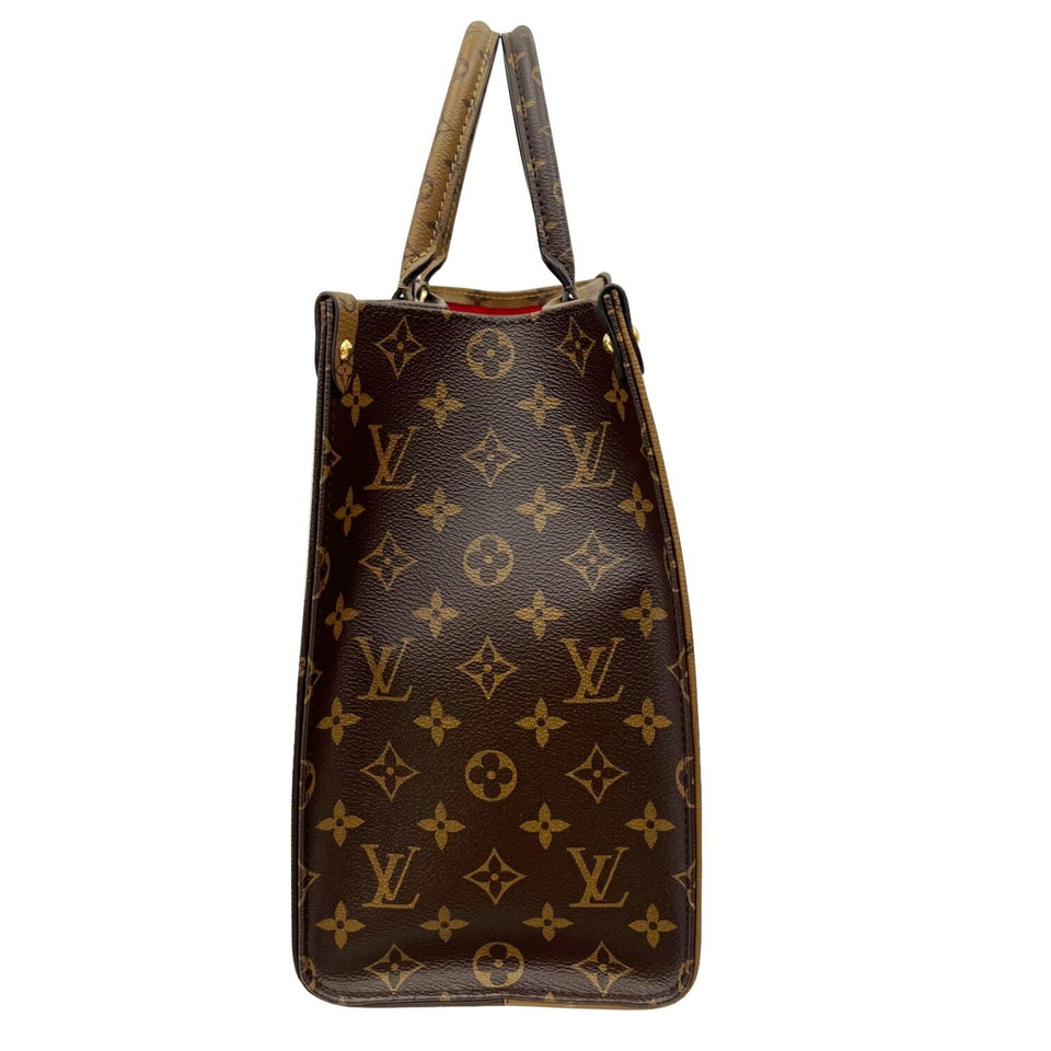 Louis Vuitton On the Go MM Giant Monogram Reverse Tote Bag HandBag Shoulder Women Men