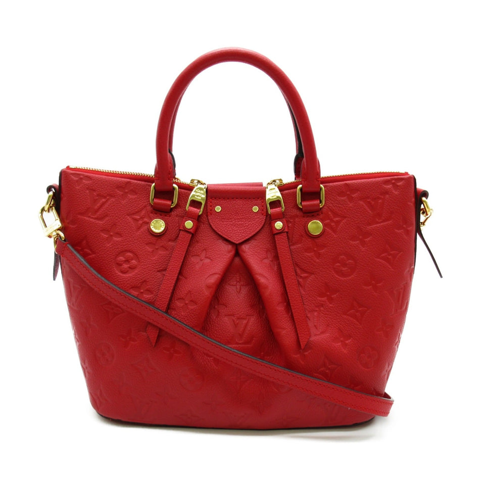 Louis Vuitton Mazarine PM Cerise Shoulder Bag Red Cerise Monogram empreinte Calfskin [cowhide]