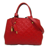 Louis Vuitton Montaigne MM Shoulder Bag Red Cerise Monogram empreinte leather