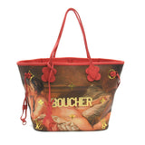 Louis Vuitton Neverfull MM Brown Pink Masters collection PVC coated canvas Tote