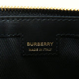 Burberry Beige Black Pvc Leather Clutch Bag Pouch ( )