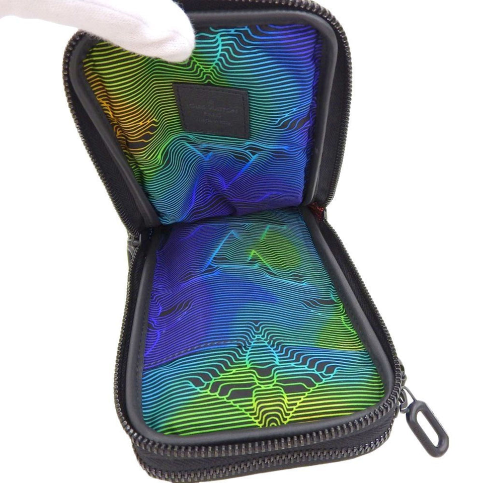 Louis Vuitton 3D Monogram Double Phone Pouch Rainbow Shoulder Black Shoulder Bag