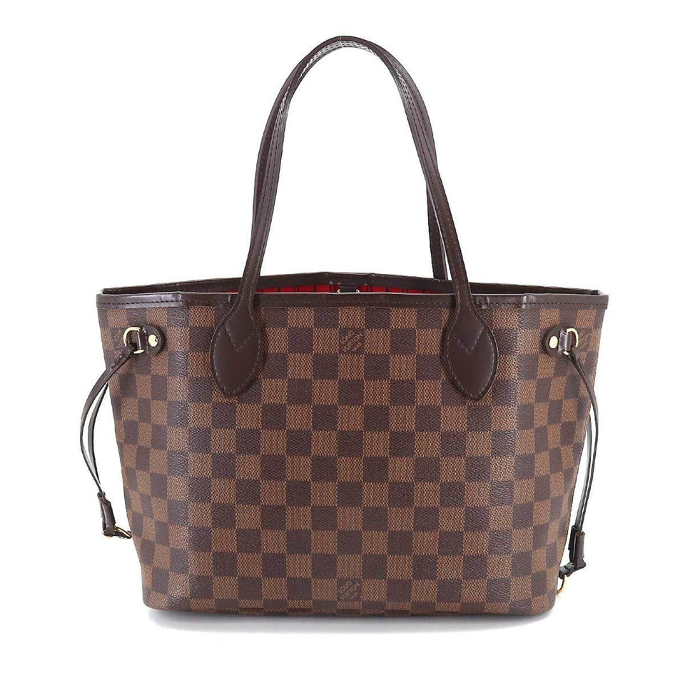 Louis Vuitton Damier Neverfull PM Tote Bag Ebene Brown