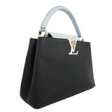 Louis VuittonAuth Taurillon 2way Bag Capucine MM Black,Light Blue