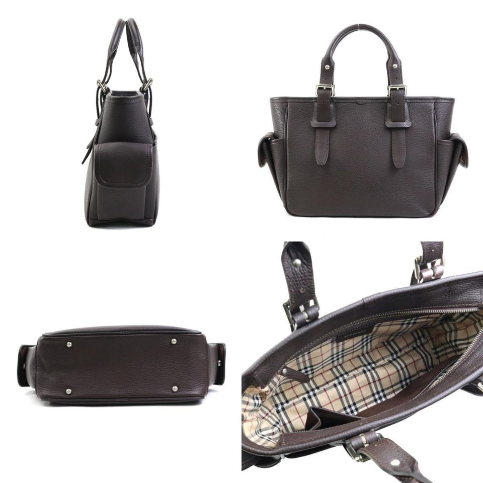 Burberry Brown Leather Handbag ( )