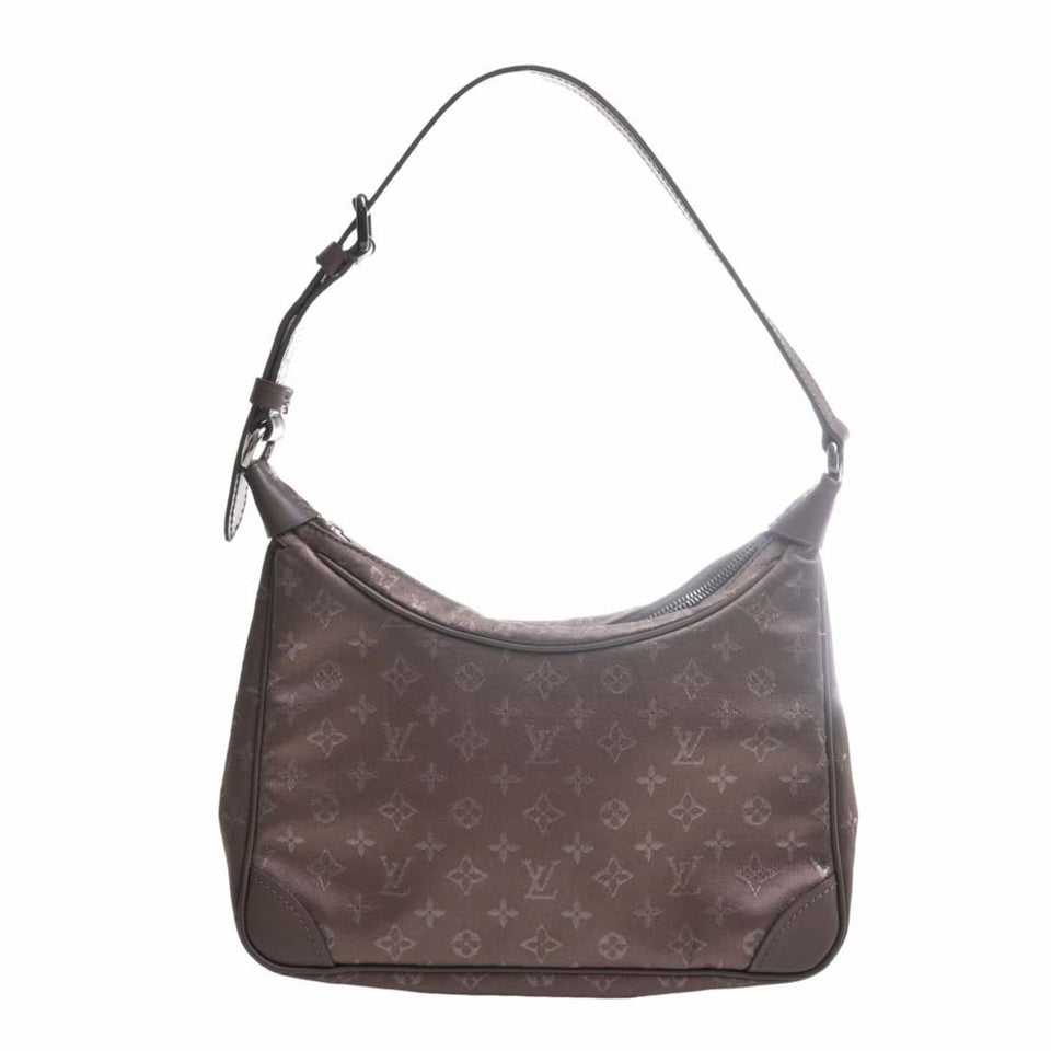 Louis Vuitton Monogram Satin Little Boulogne Handbag Brown Women's